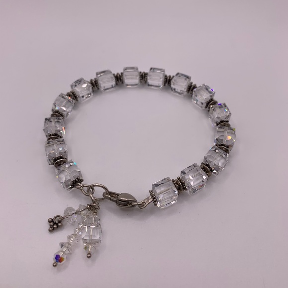 Vintage Swarovski Crystal sterling silver findings bracelet - Picture 3 of 4